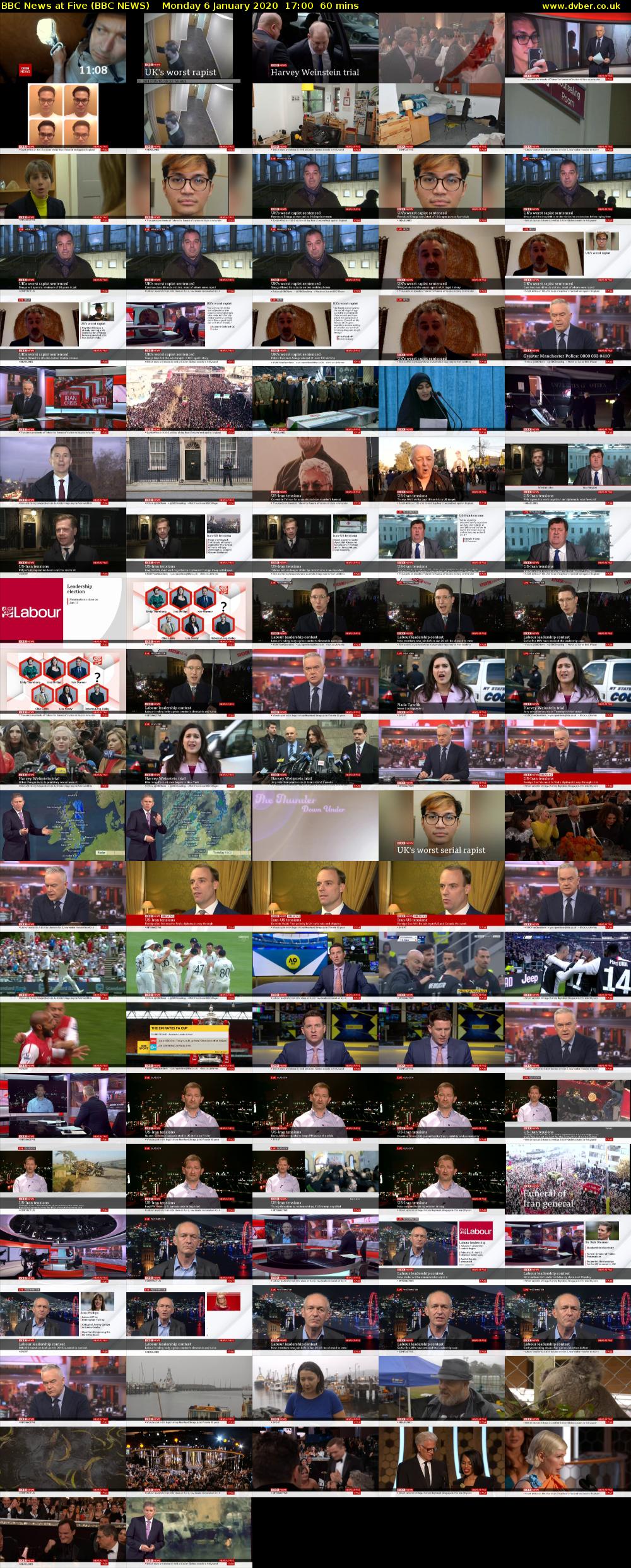 BBC News at Five (BBC NEWS) Monday 6 January 2020 17:00 - 18:00