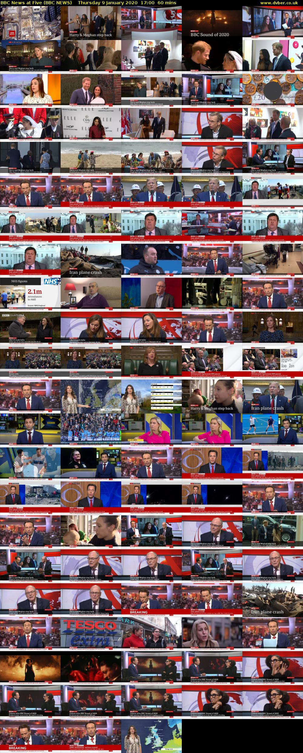 BBC News at Five (BBC NEWS) Thursday 9 January 2020 17:00 - 18:00