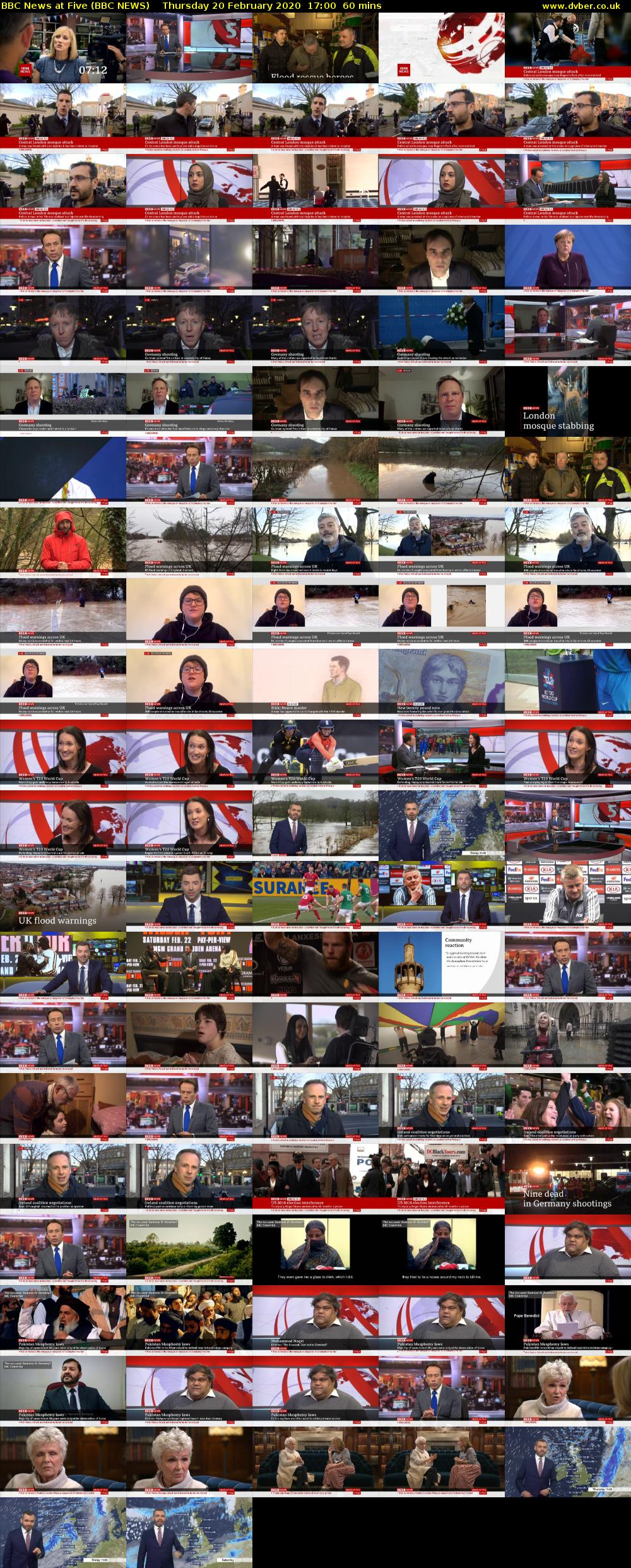BBC News at Five (BBC NEWS) Thursday 20 February 2020 17:00 - 18:00