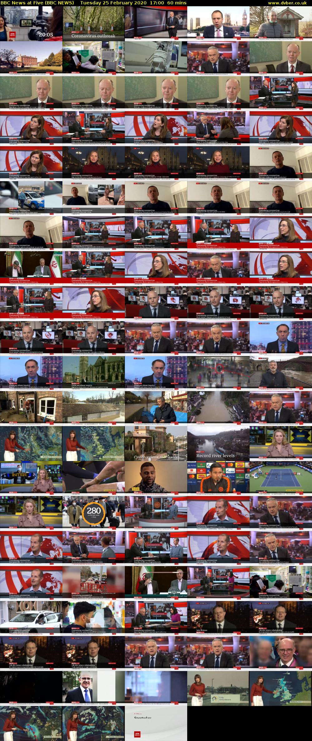 BBC News at Five (BBC NEWS) Tuesday 25 February 2020 17:00 - 18:00
