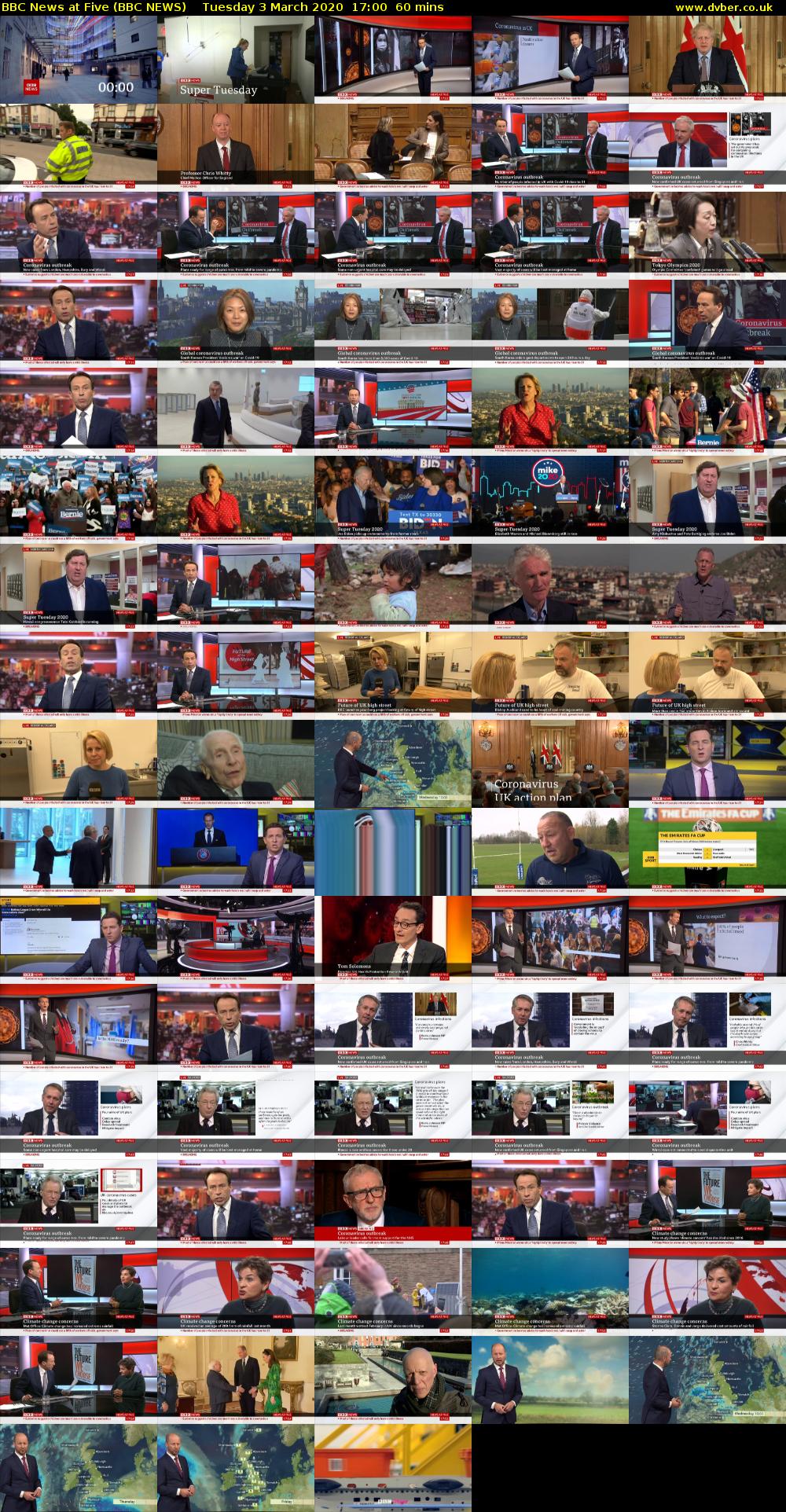 BBC News at Five (BBC NEWS) Tuesday 3 March 2020 17:00 - 18:00
