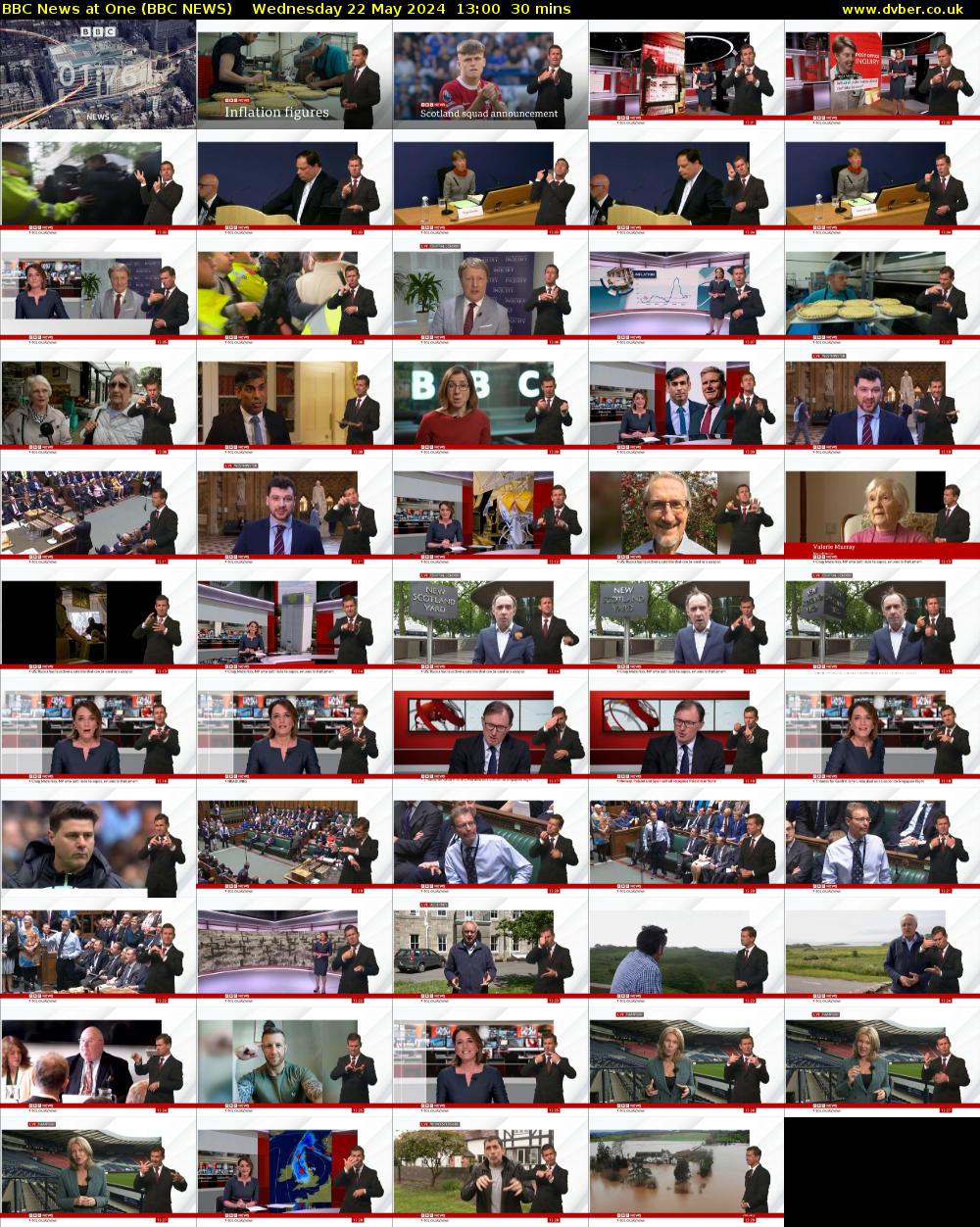 BBC News at One (BBC NEWS) Wednesday 22 May 2024 13:00 - 13:30