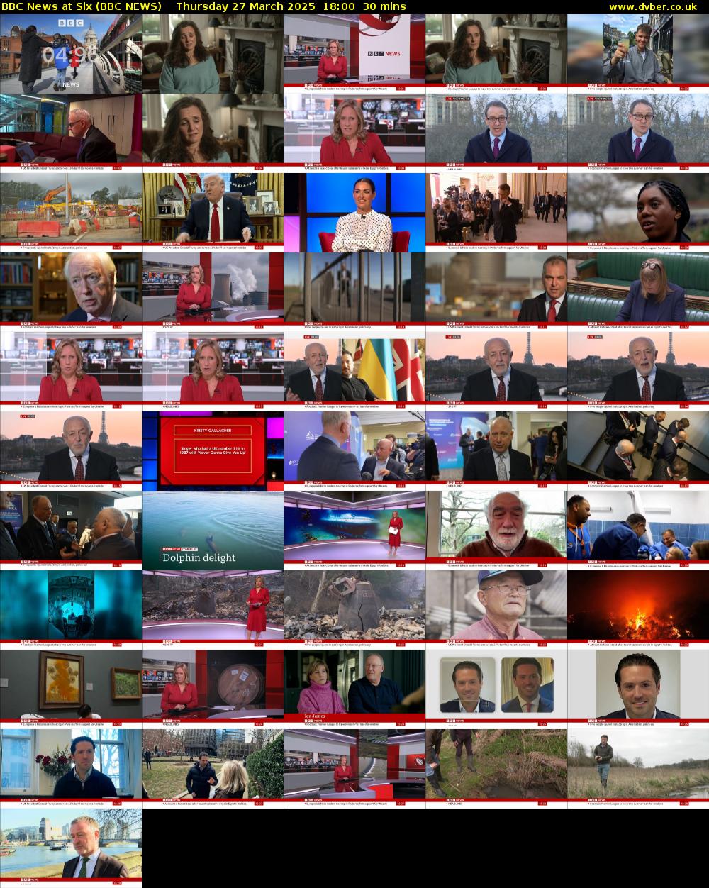 BBC News at Six (BBC NEWS) Thursday 27 March 2025 18:00 - 18:30