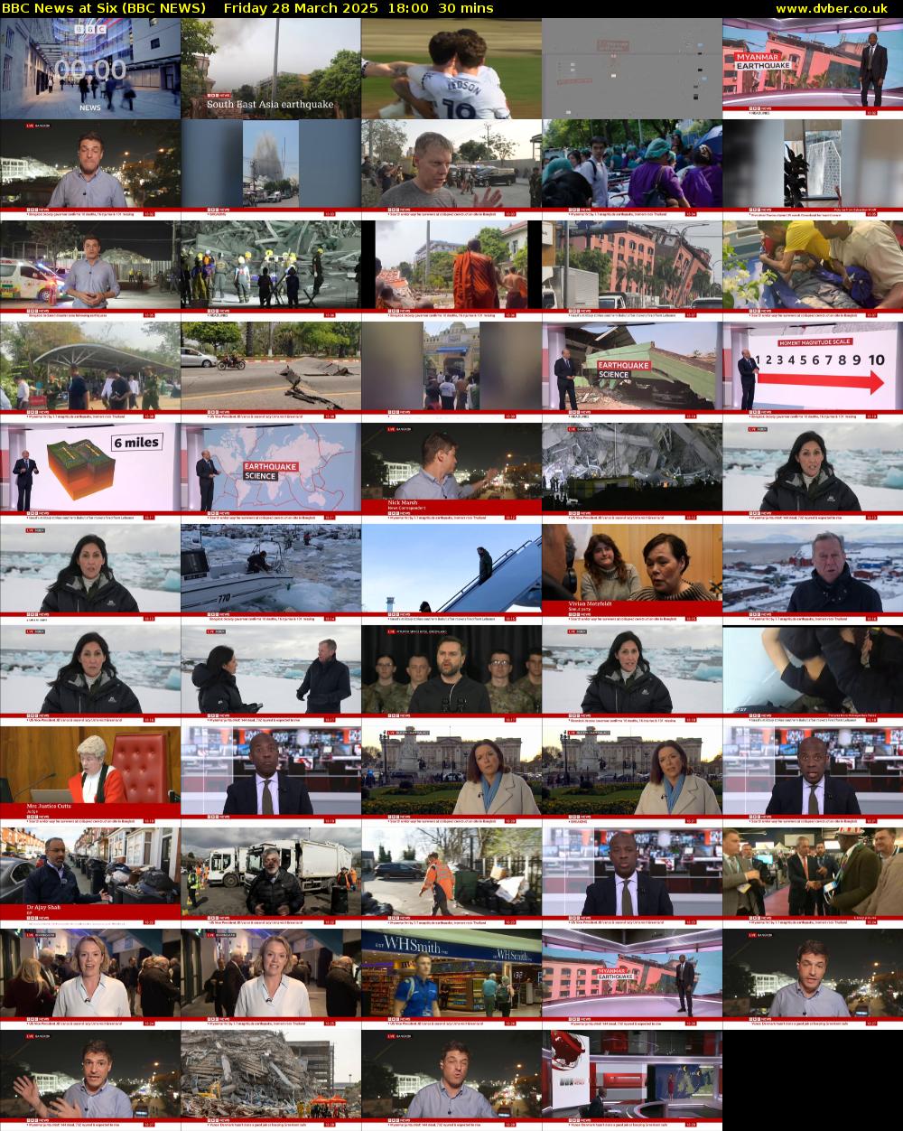 BBC News at Six (BBC NEWS) Friday 28 March 2025 18:00 - 18:30