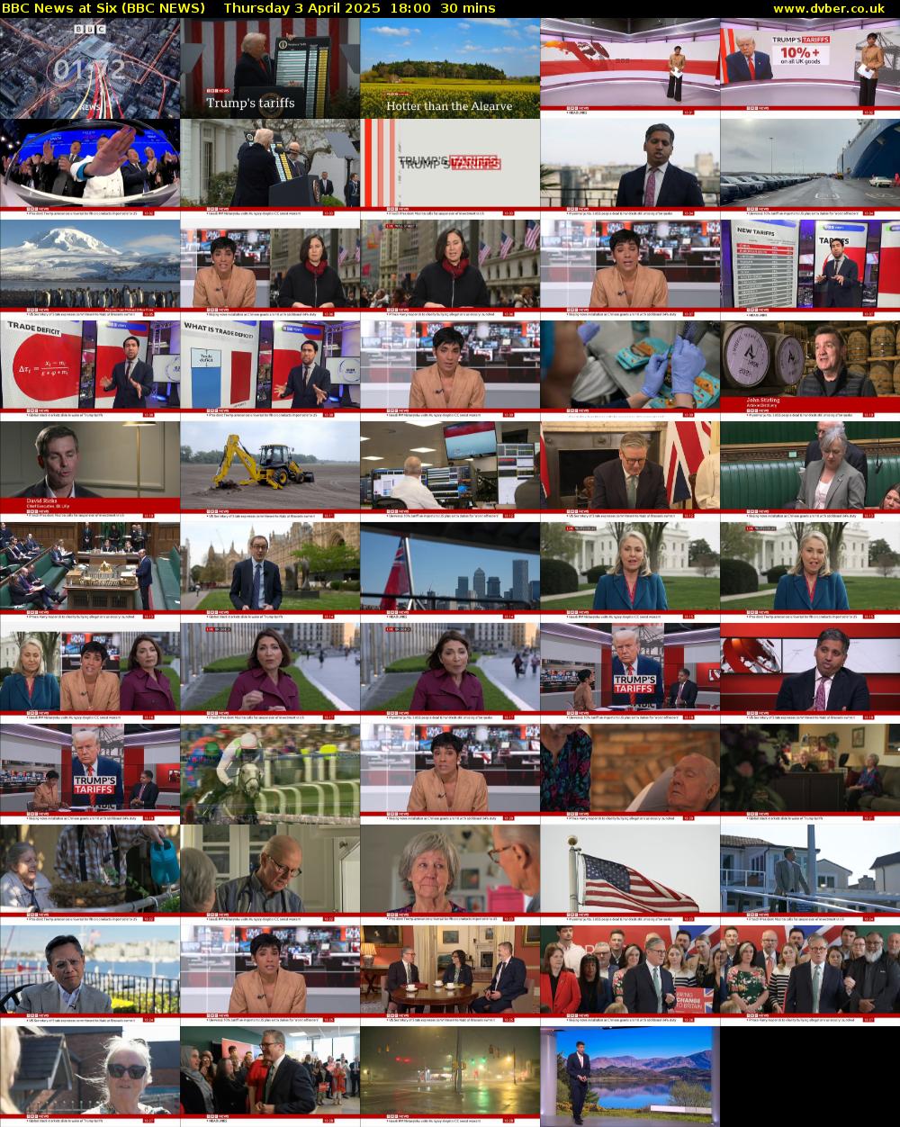 BBC News at Six (BBC NEWS) Thursday 3 April 2025 18:00 - 18:30