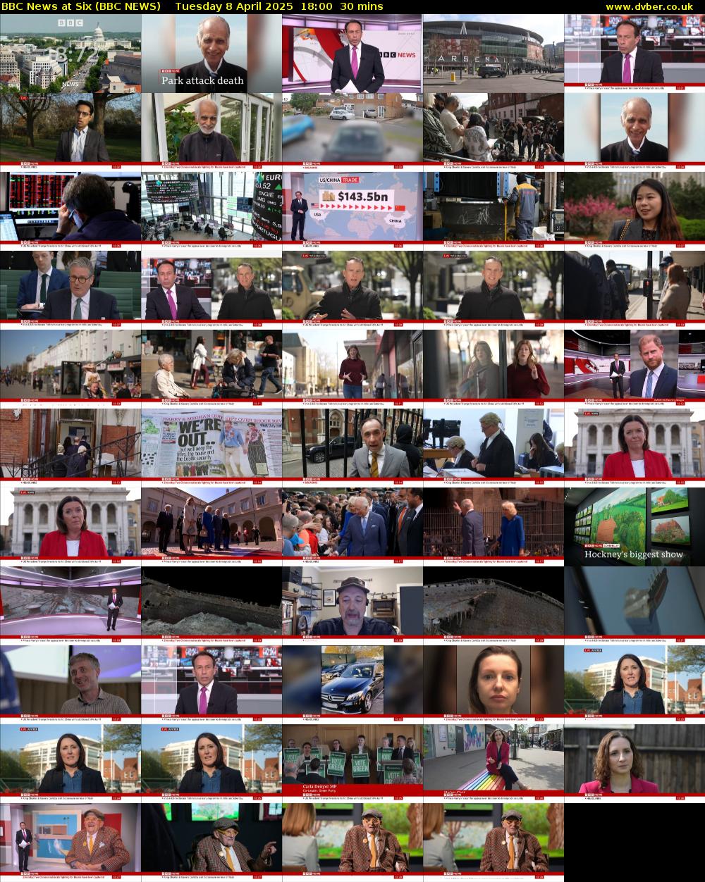 BBC News at Six (BBC NEWS) Tuesday 8 April 2025 18:00 - 18:30