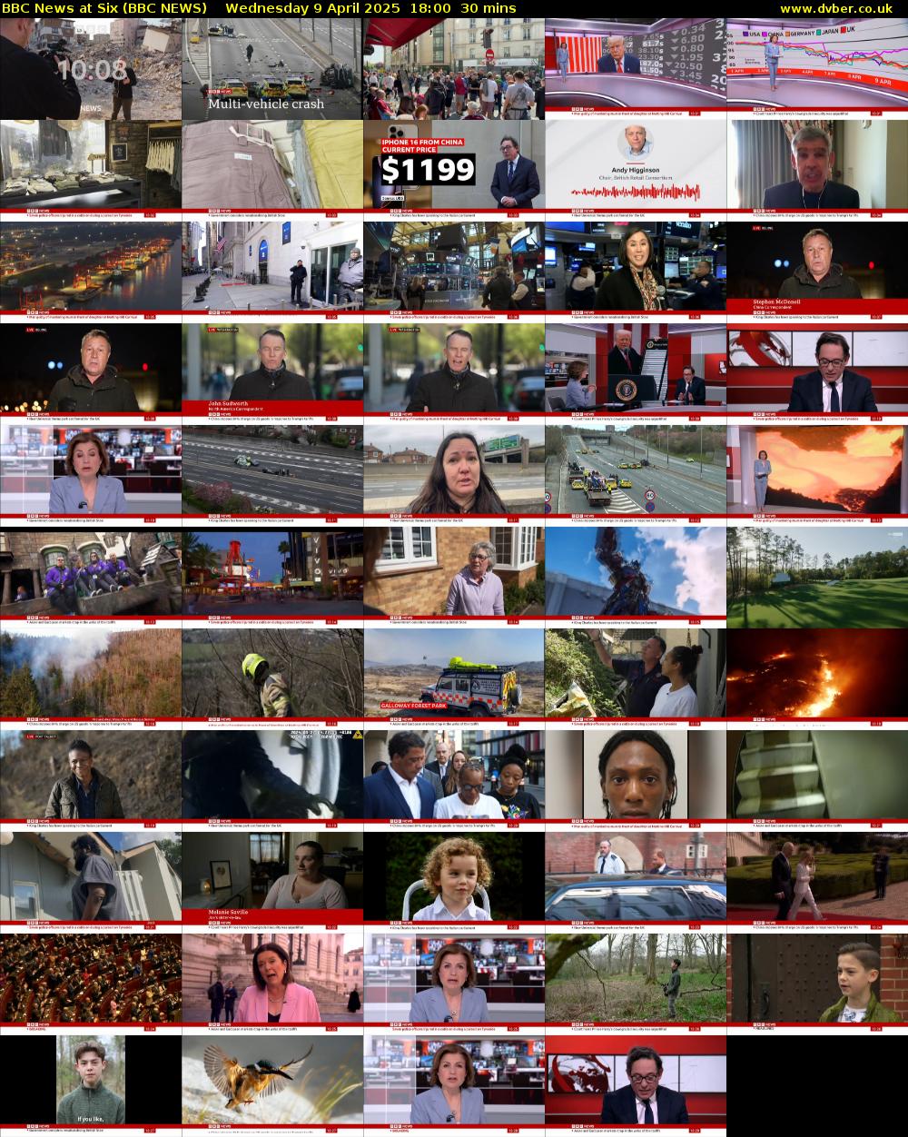 BBC News at Six (BBC NEWS) Wednesday 9 April 2025 18:00 - 18:30