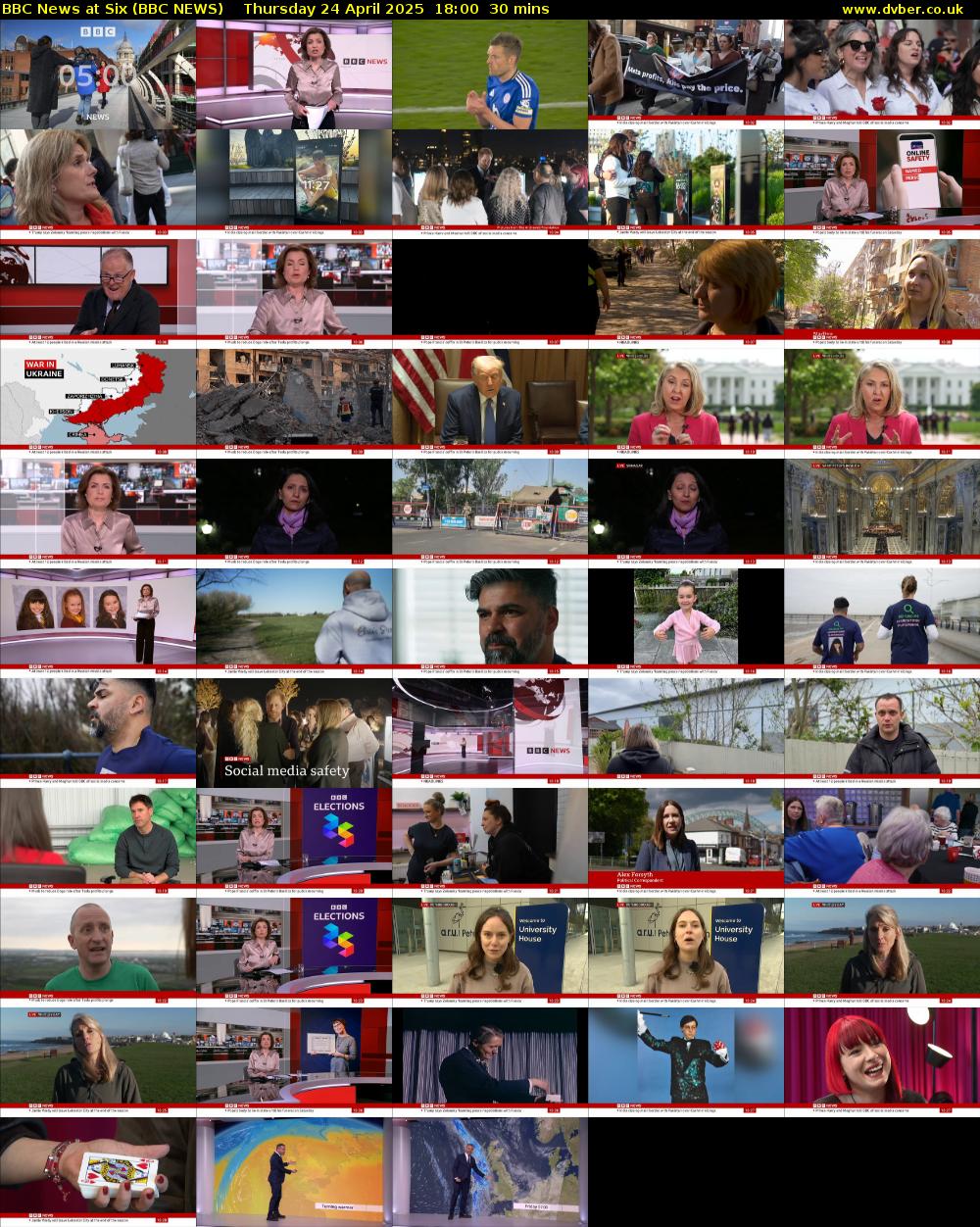 BBC News at Six (BBC NEWS) Thursday 24 April 2025 18:00 - 18:30