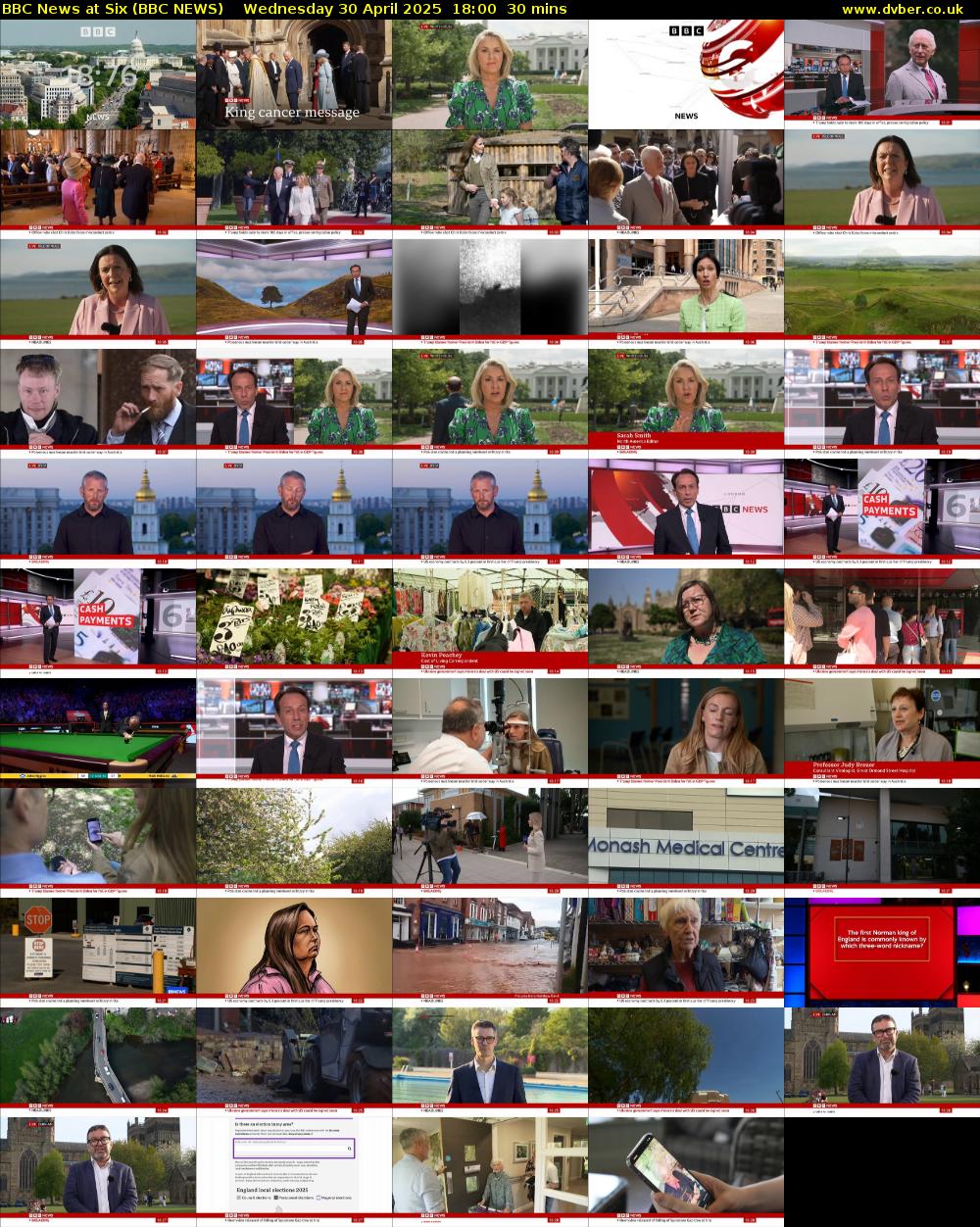 BBC News at Six (BBC NEWS) Wednesday 30 April 2025 18:00 - 18:30