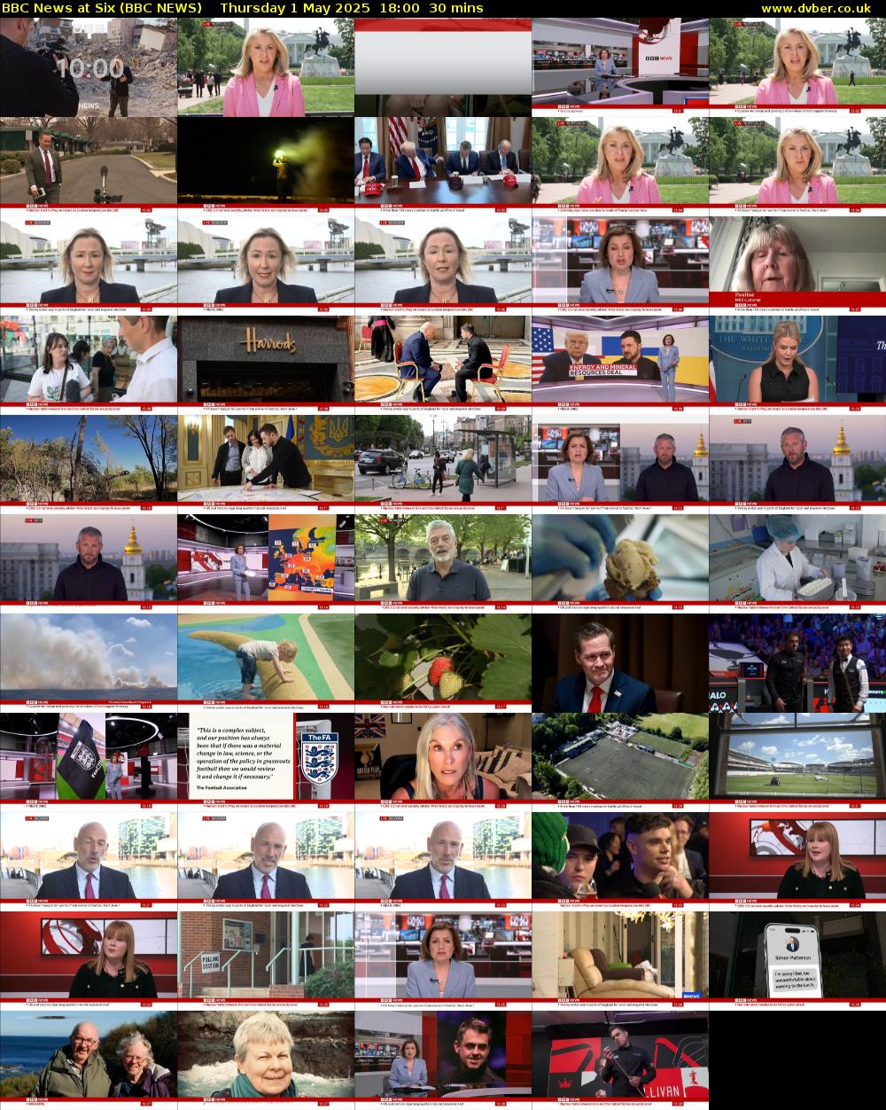 BBC News at Six (BBC NEWS) Thursday 1 May 2025 18:00 - 18:30