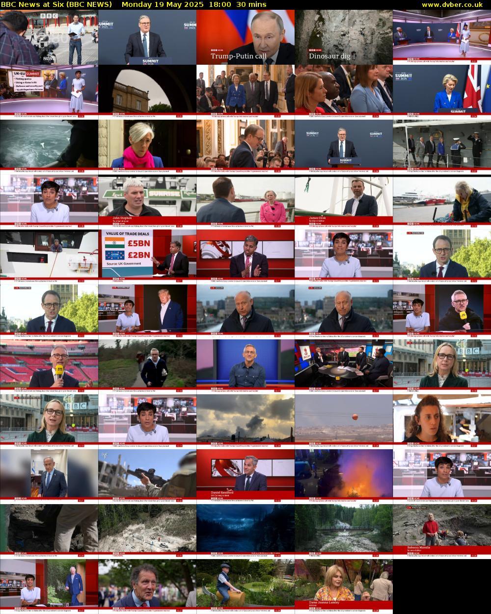 BBC News at Six (BBC NEWS) Monday 19 May 2025 18:00 - 18:30