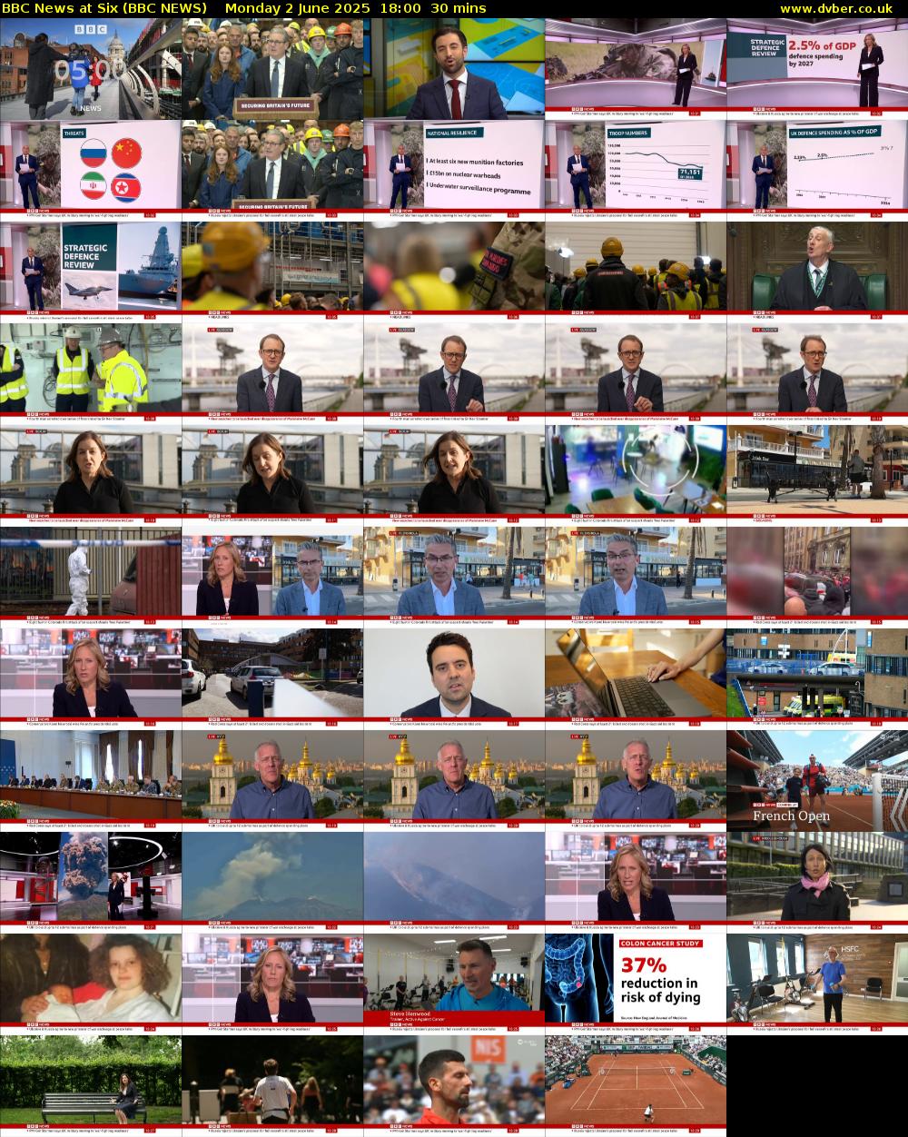 BBC News at Six (BBC NEWS) Monday 2 June 2025 18:00 - 18:30