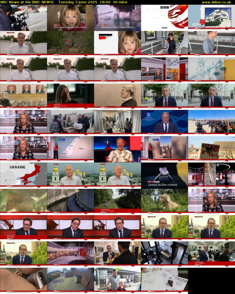 BBC News at Six (BBC NEWS) Tuesday 3 June 2025 18:00 - 18:30