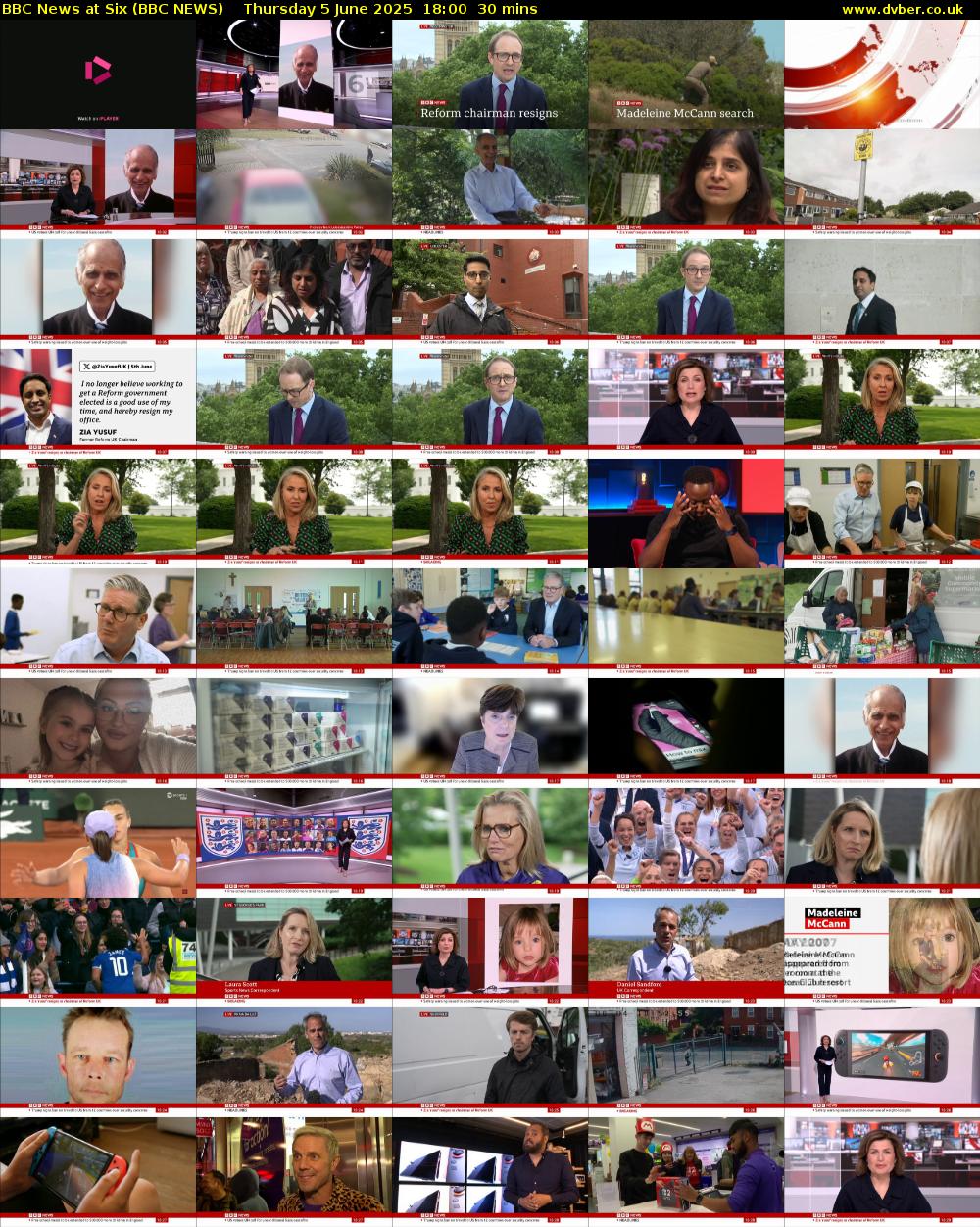 BBC News at Six (BBC NEWS) Thursday 5 June 2025 18:00 - 18:30