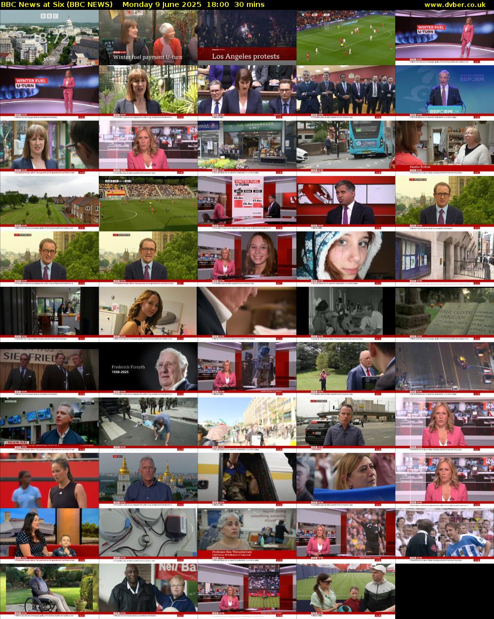 BBC News at Six (BBC NEWS) Monday 9 June 2025 18:00 - 18:30