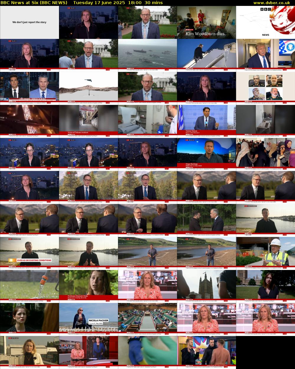 BBC News at Six (BBC NEWS) Tuesday 17 June 2025 18:00 - 18:30