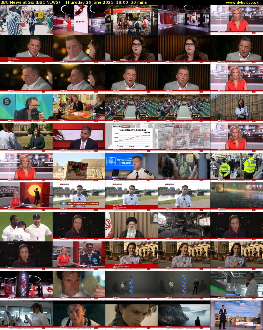 BBC News at Six (BBC NEWS) Thursday 26 June 2025 18:00 - 18:30