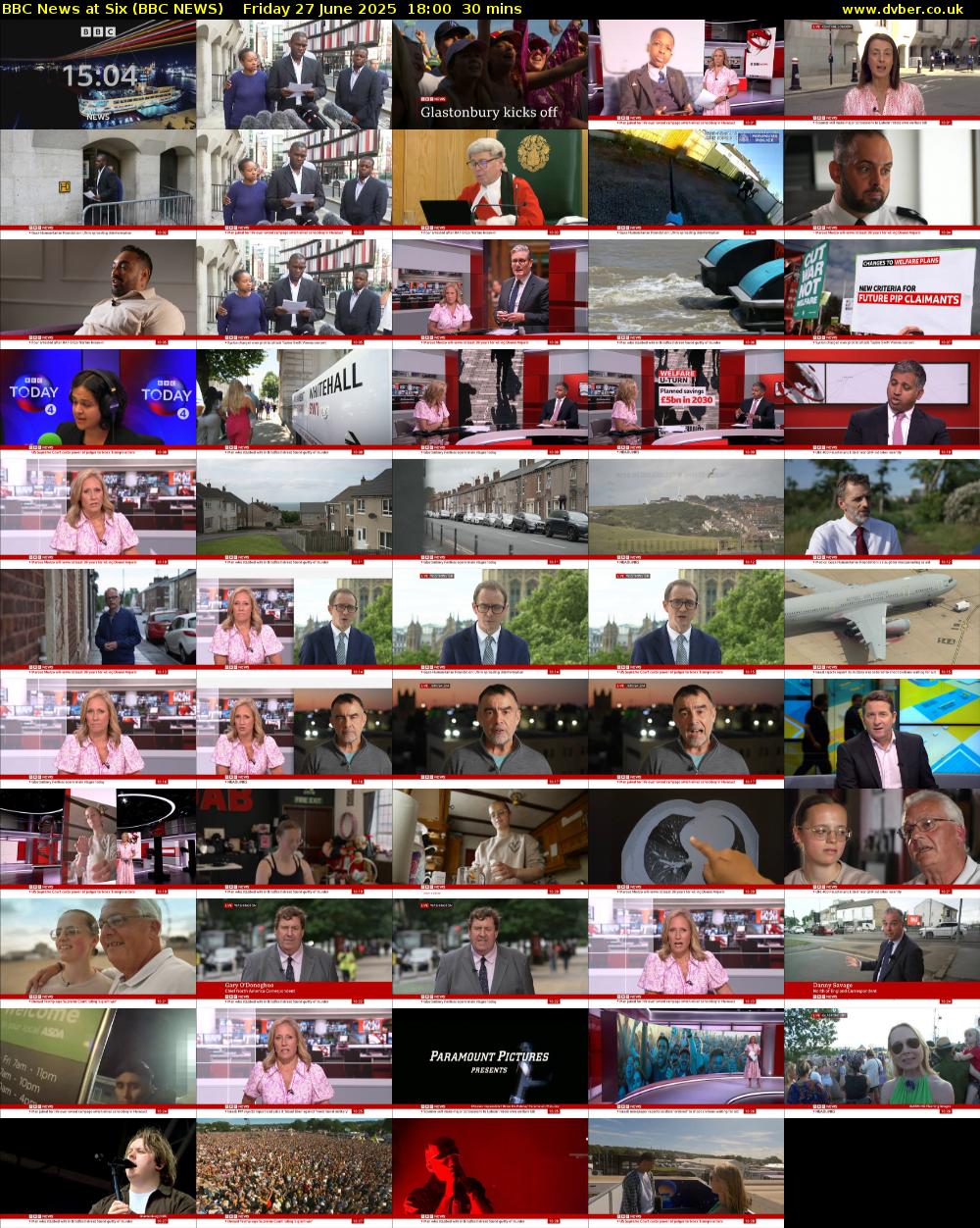 BBC News at Six (BBC NEWS) Friday 27 June 2025 18:00 - 18:30