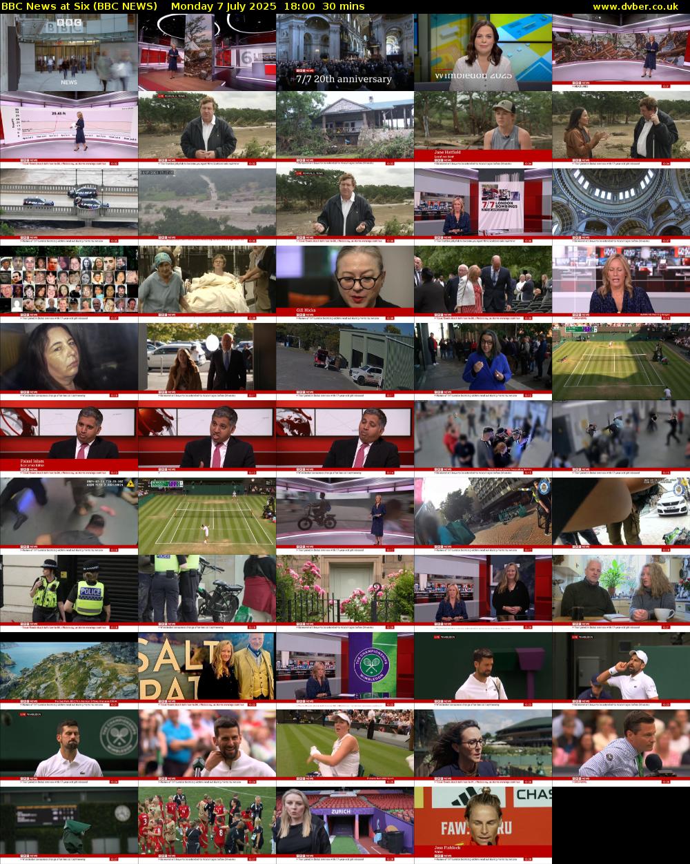 BBC News at Six (BBC NEWS) Monday 7 July 2025 18:00 - 18:30