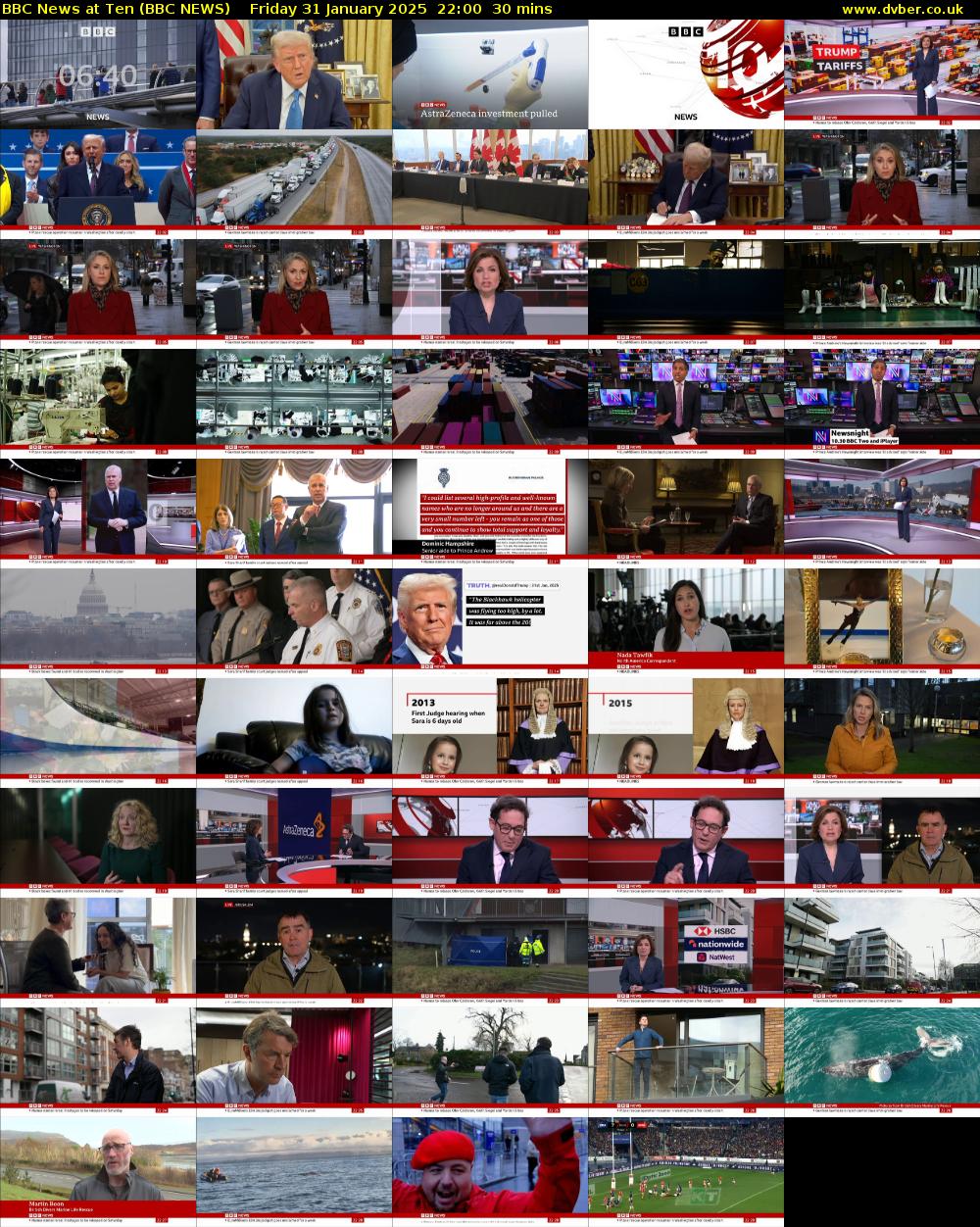 BBC News at Ten (BBC NEWS) Friday 31 January 2025 22:00 - 22:30