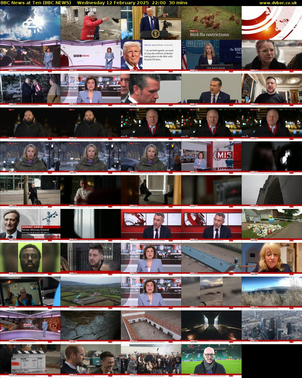 BBC News at Ten (BBC NEWS) Wednesday 12 February 2025 22:00 - 22:30