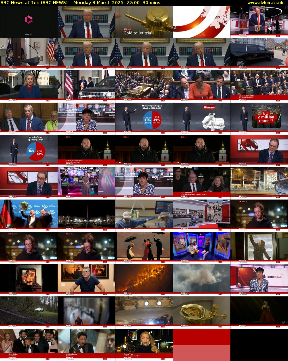 BBC News at Ten (BBC NEWS) Monday 3 March 2025 22:00 - 22:30