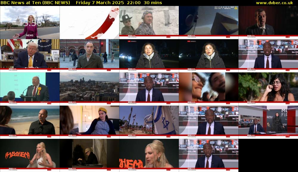 BBC News at Ten (BBC NEWS) Friday 7 March 2025 22:00 - 22:30