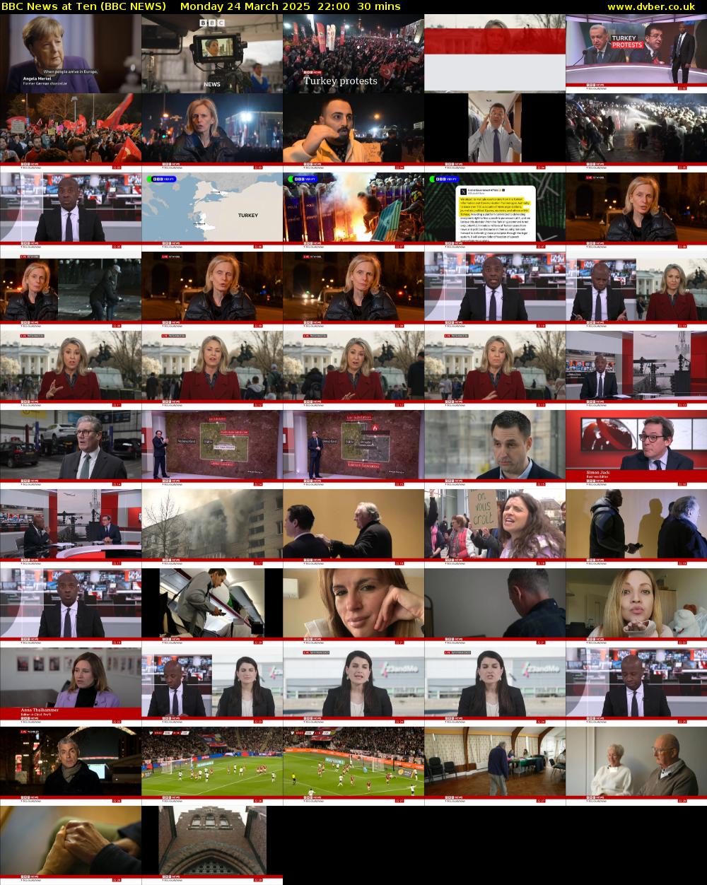 BBC News at Ten (BBC NEWS) Monday 24 March 2025 22:00 - 22:30
