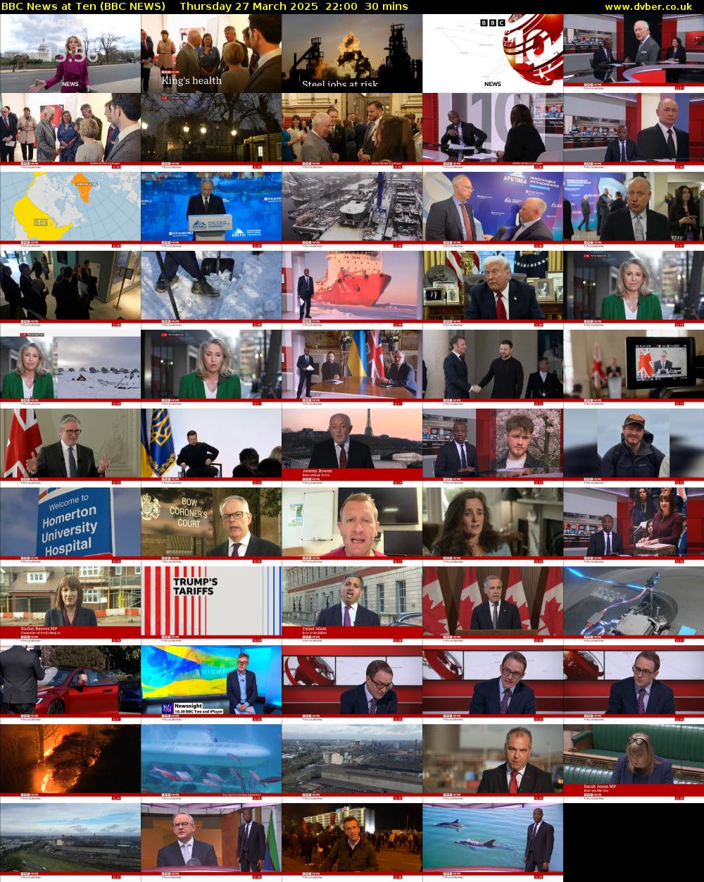 BBC News at Ten (BBC NEWS) Thursday 27 March 2025 22:00 - 22:30