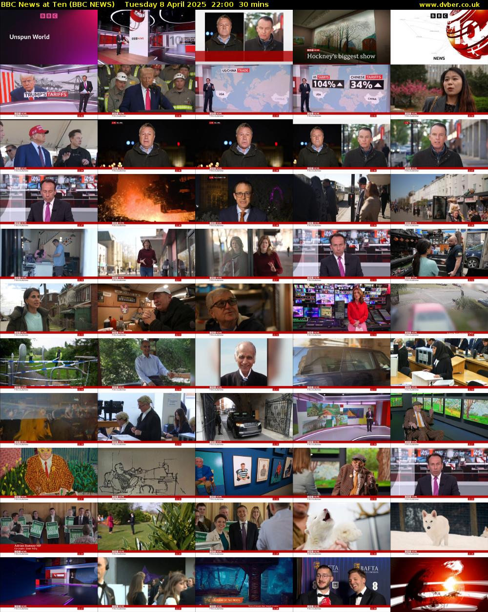 BBC News at Ten (BBC NEWS) Tuesday 8 April 2025 22:00 - 22:30