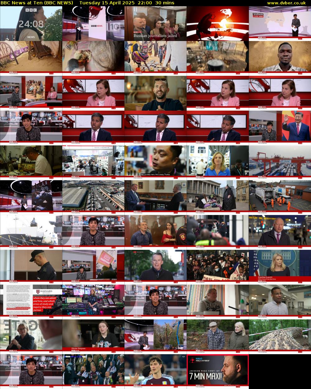 BBC News at Ten (BBC NEWS) Tuesday 15 April 2025 22:00 - 22:30