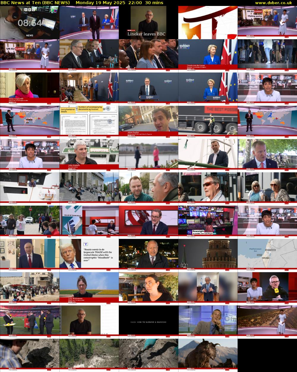 BBC News at Ten (BBC NEWS) Monday 19 May 2025 22:00 - 22:30