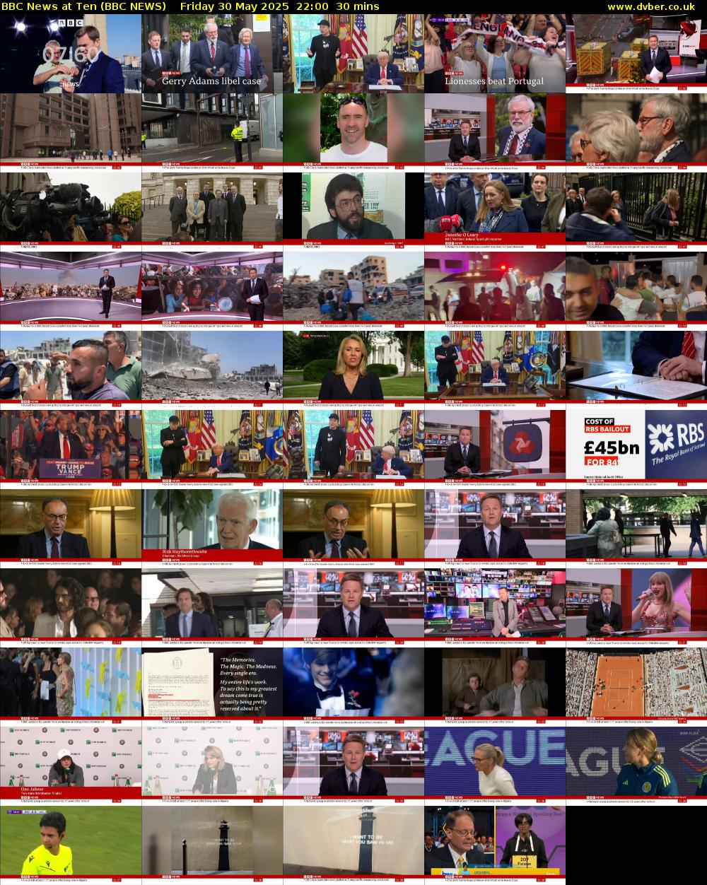 BBC News at Ten (BBC NEWS) Friday 30 May 2025 22:00 - 22:30
