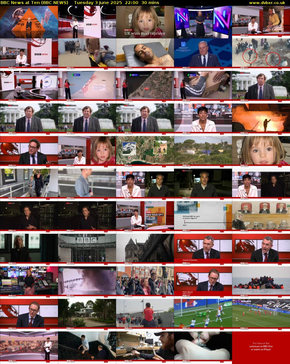 BBC News at Ten (BBC NEWS) Tuesday 3 June 2025 22:00 - 22:30