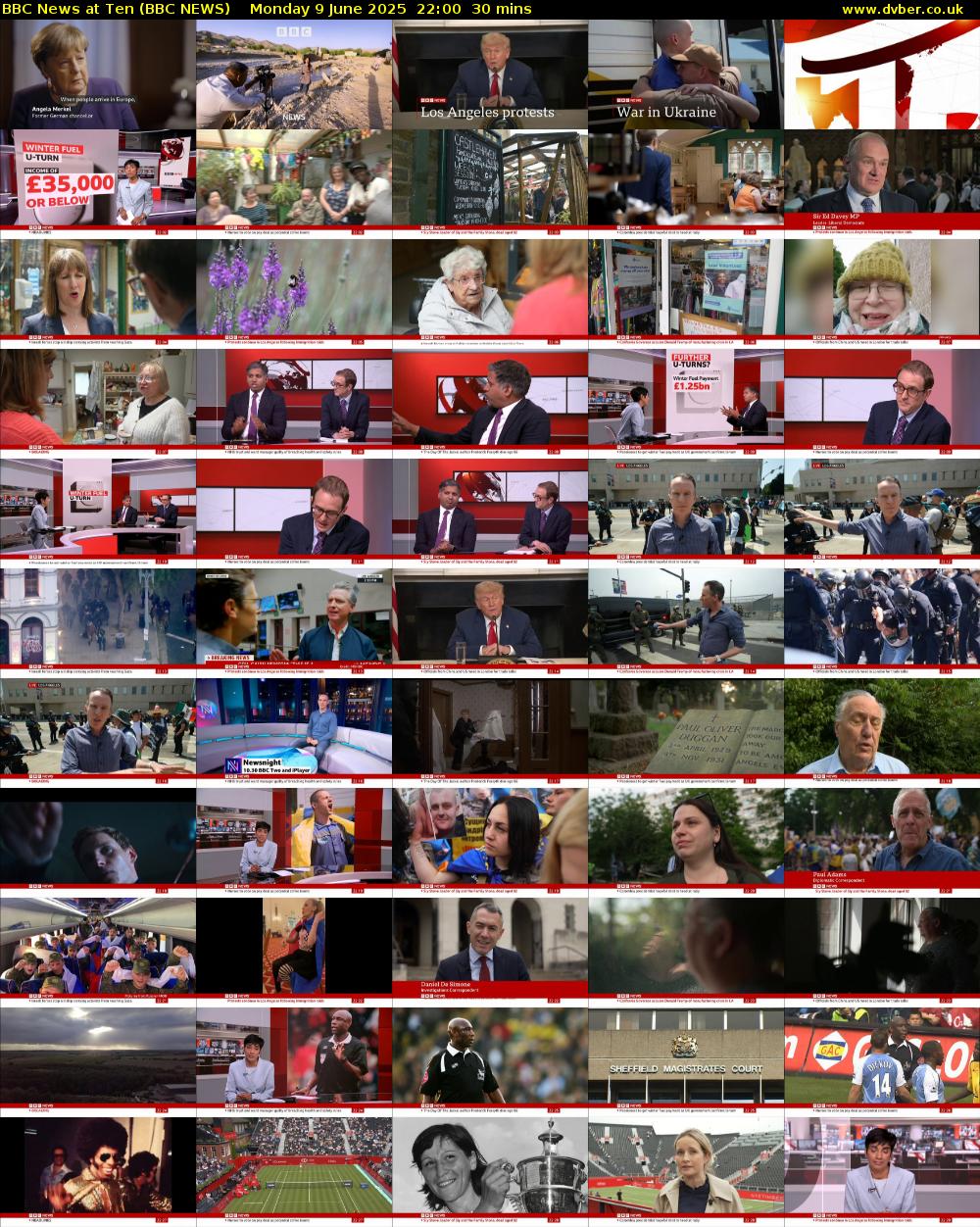 BBC News at Ten (BBC NEWS) Monday 9 June 2025 22:00 - 22:30