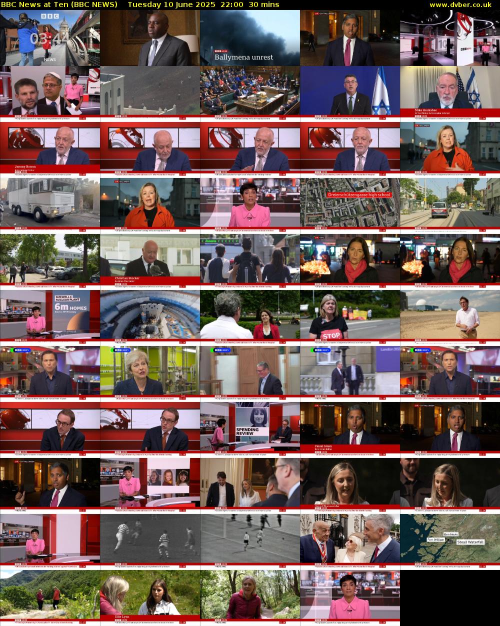 BBC News at Ten (BBC NEWS) Tuesday 10 June 2025 22:00 - 22:30