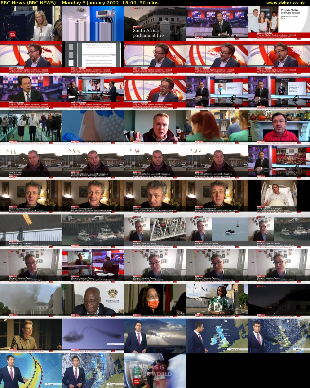 BBC News (BBC NEWS) Monday 3 January 2022 18:00 - 18:30