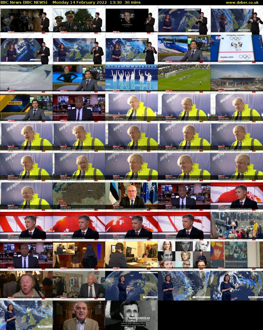 BBC News (BBC NEWS) Monday 14 February 2022 13:30 - 14:00