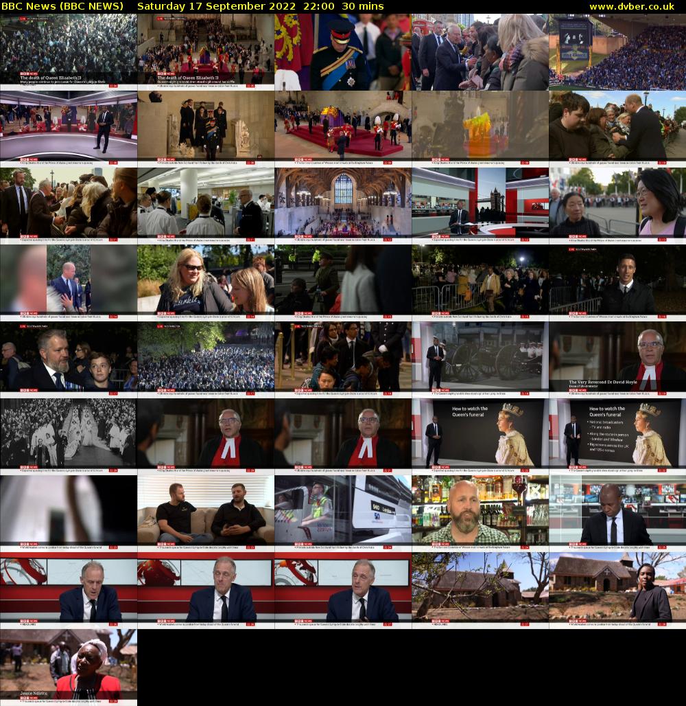 BBC News (BBC NEWS) Saturday 17 September 2022 22:00 - 22:30