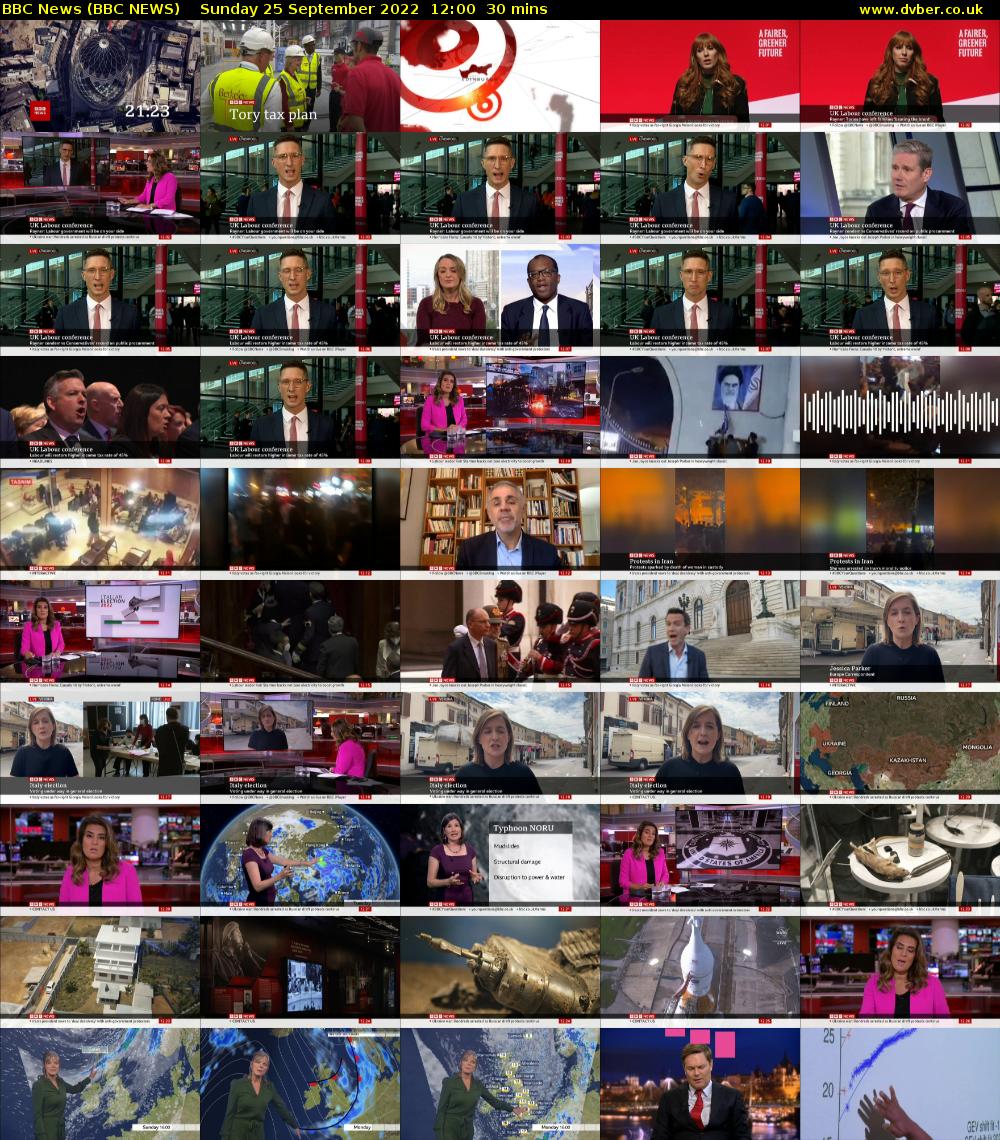 BBC News (BBC NEWS) Sunday 25 September 2022 12:00 - 12:30