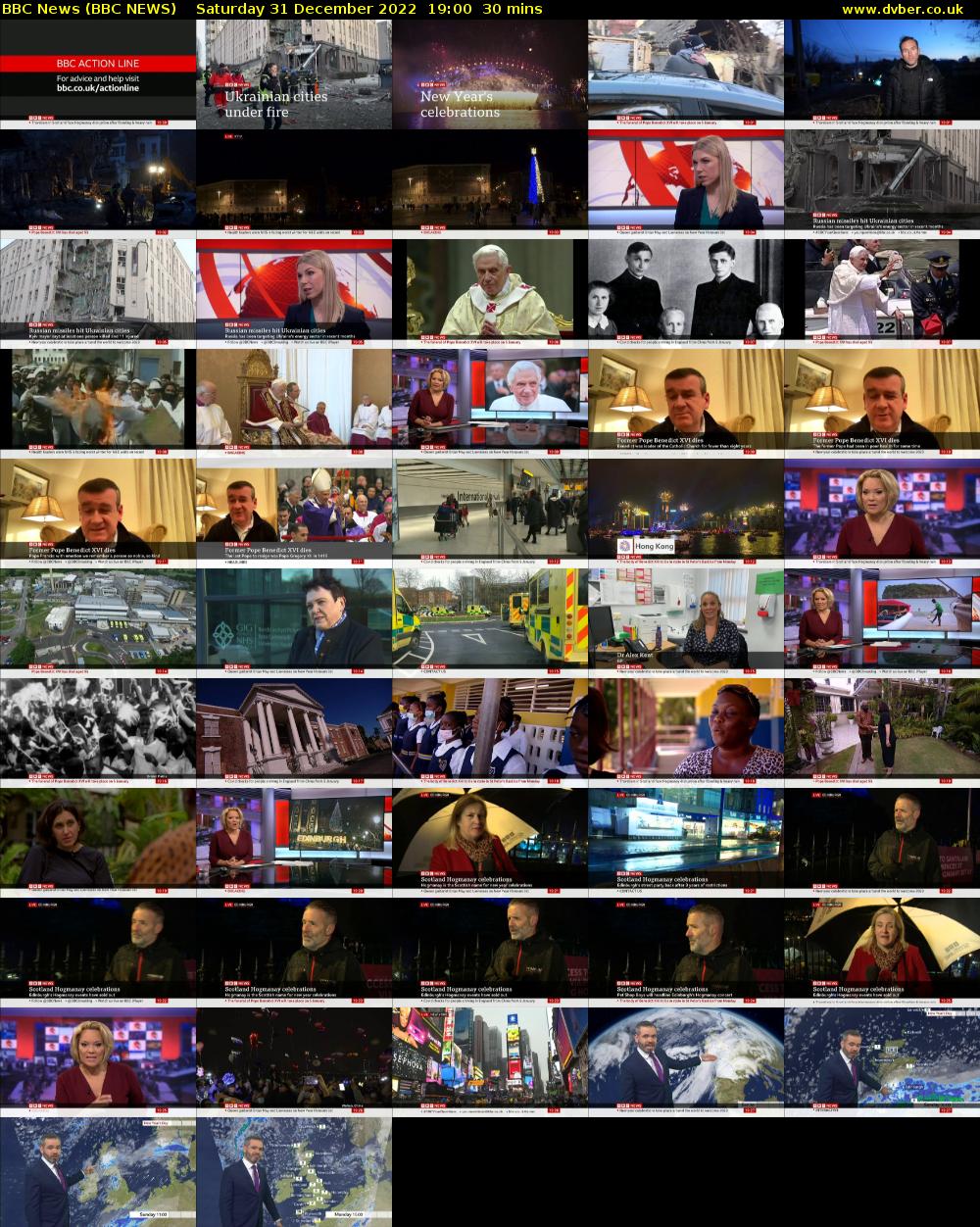 BBC News (BBC NEWS) Saturday 31 December 2022 19:00 - 19:30