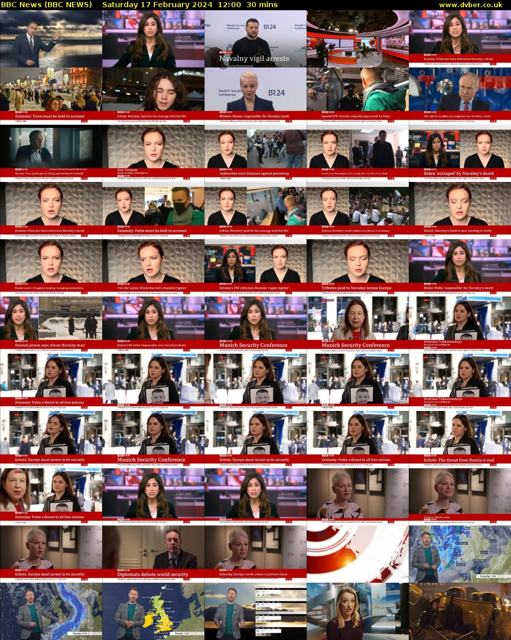 BBC News (BBC NEWS) Saturday 17 February 2024 12:00 - 12:30