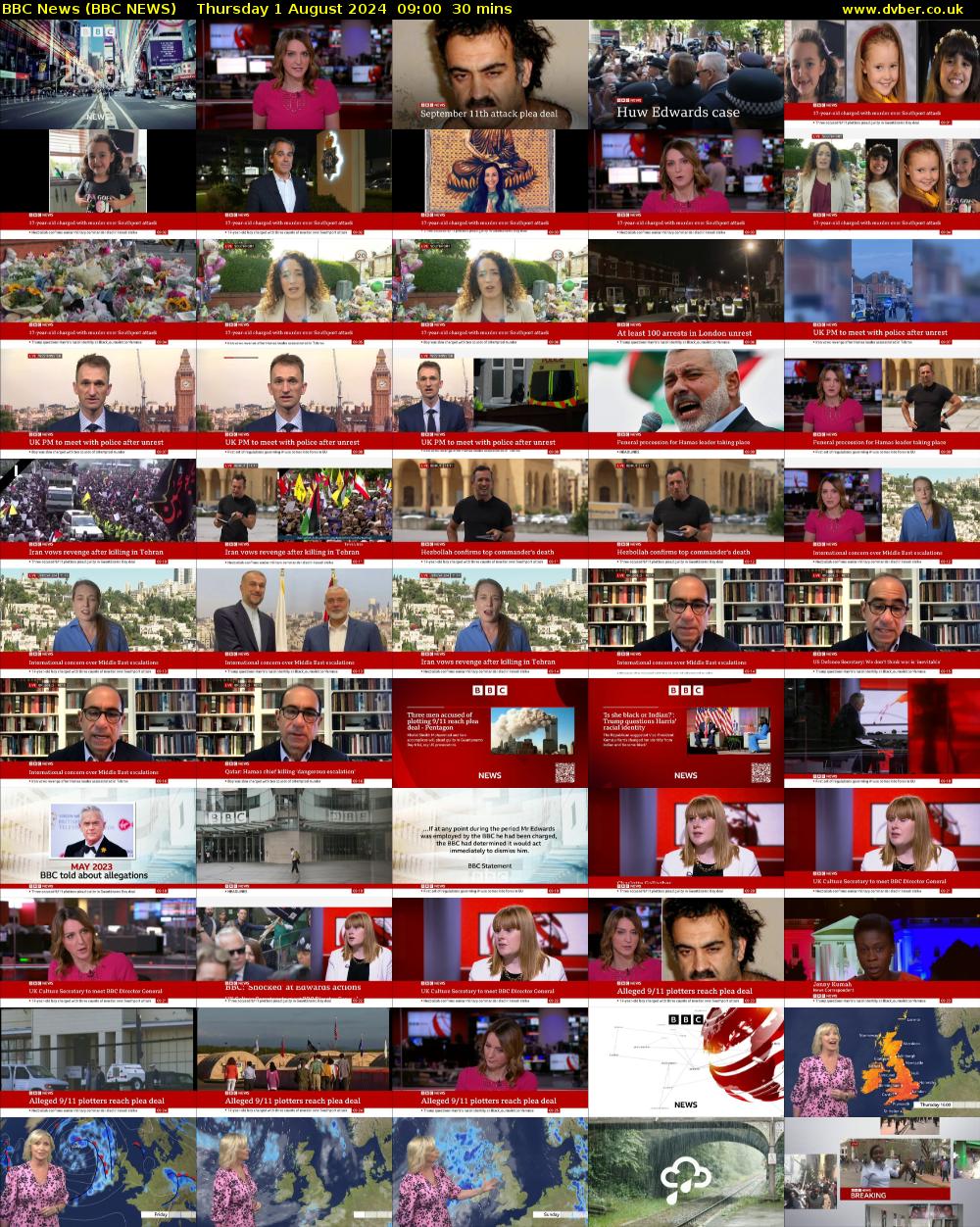 BBC News (BBC NEWS) Thursday 1 August 2024 09:00 - 09:30