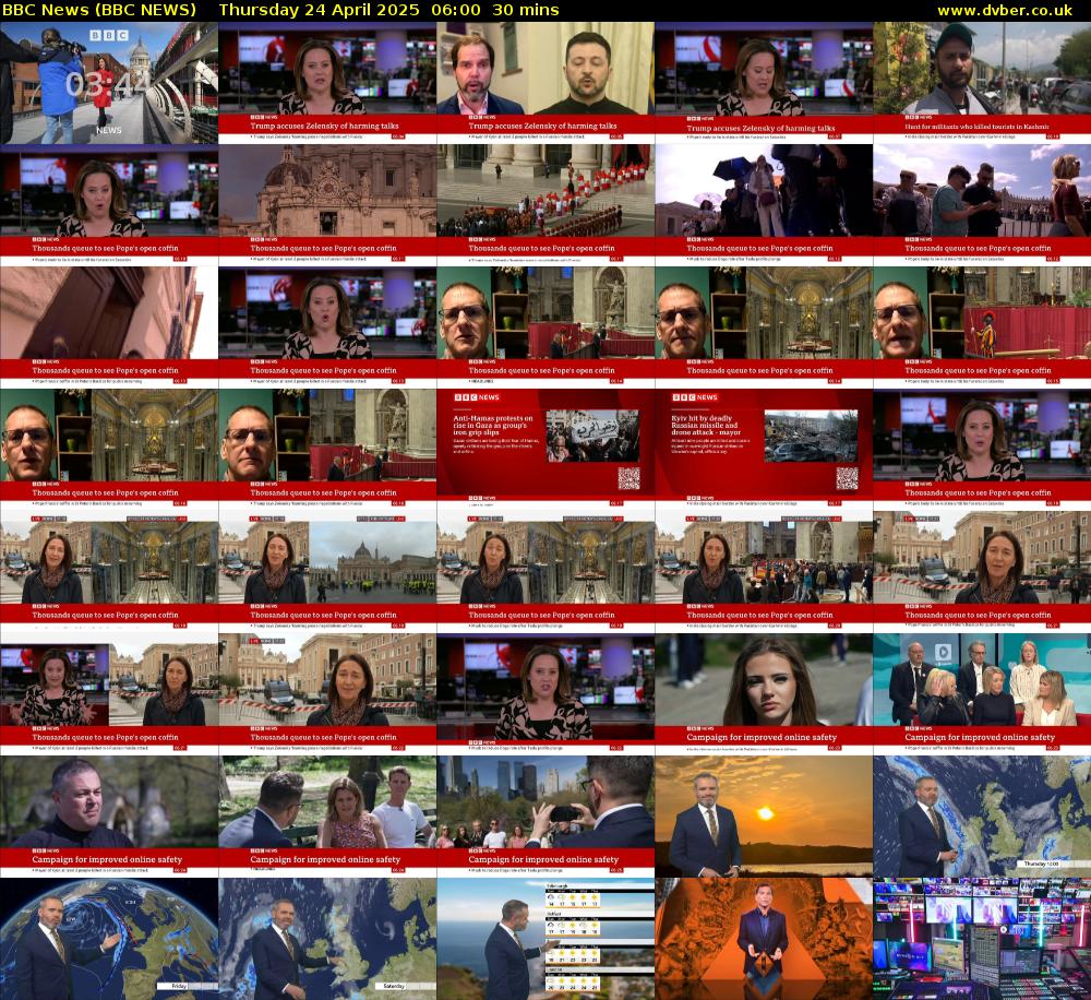 BBC News (BBC NEWS) Thursday 24 April 2025 06:00 - 06:30
