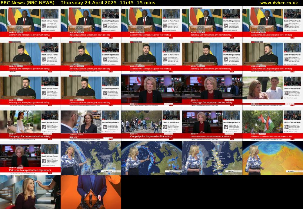 BBC News (BBC NEWS) Thursday 24 April 2025 11:45 - 12:00