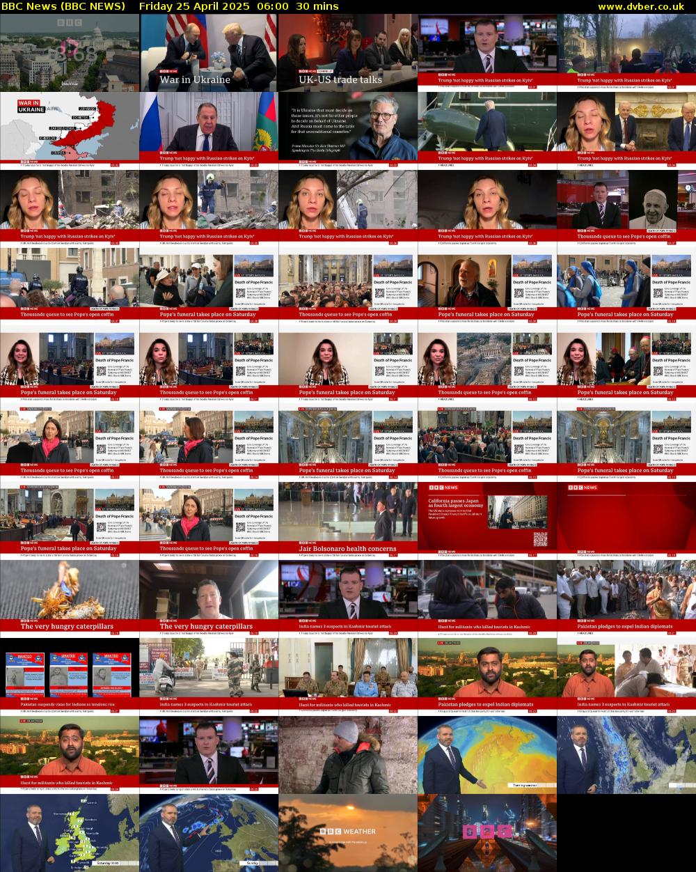 BBC News (BBC NEWS) Friday 25 April 2025 06:00 - 06:30