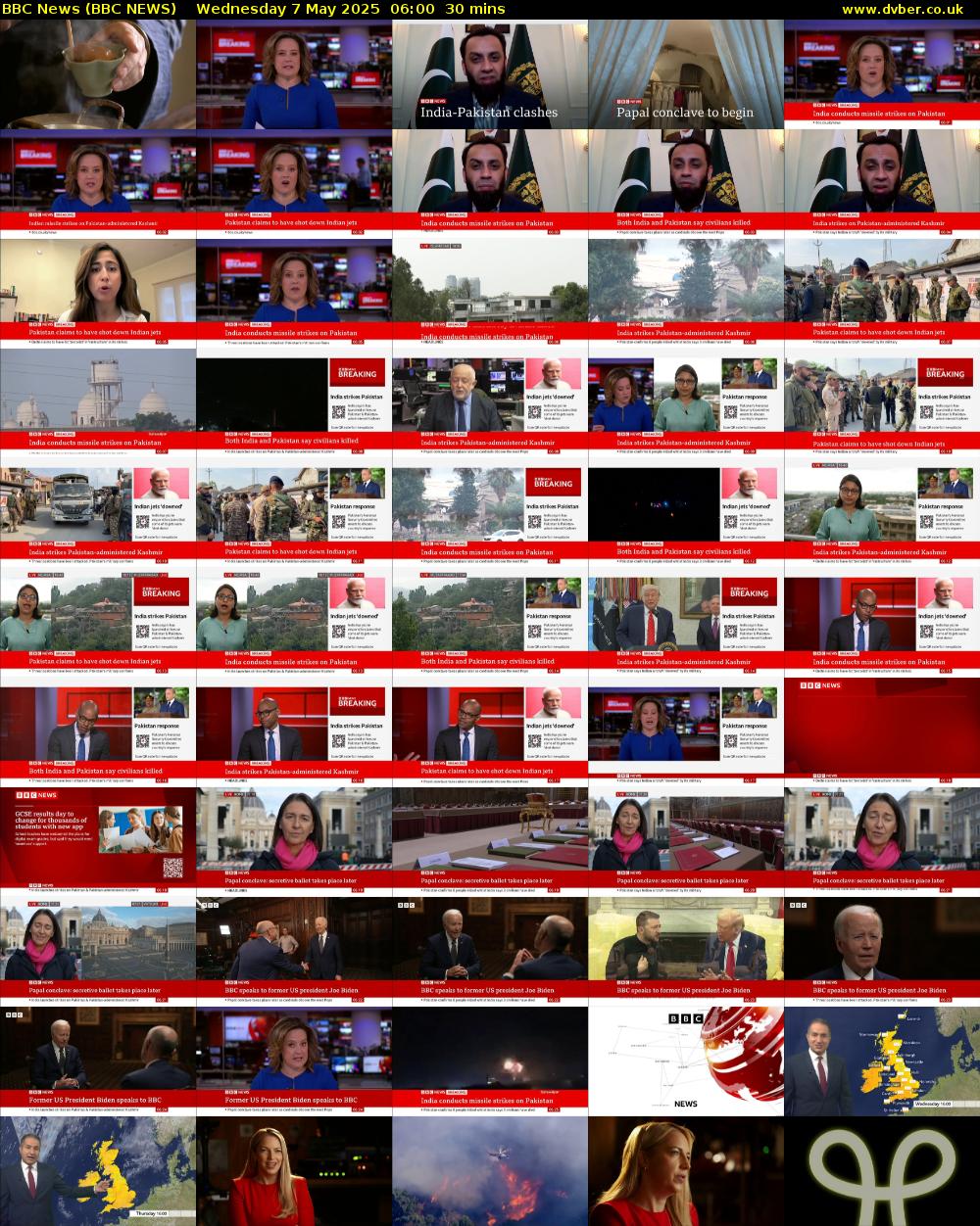BBC News (BBC NEWS) Wednesday 7 May 2025 06:00 - 06:30