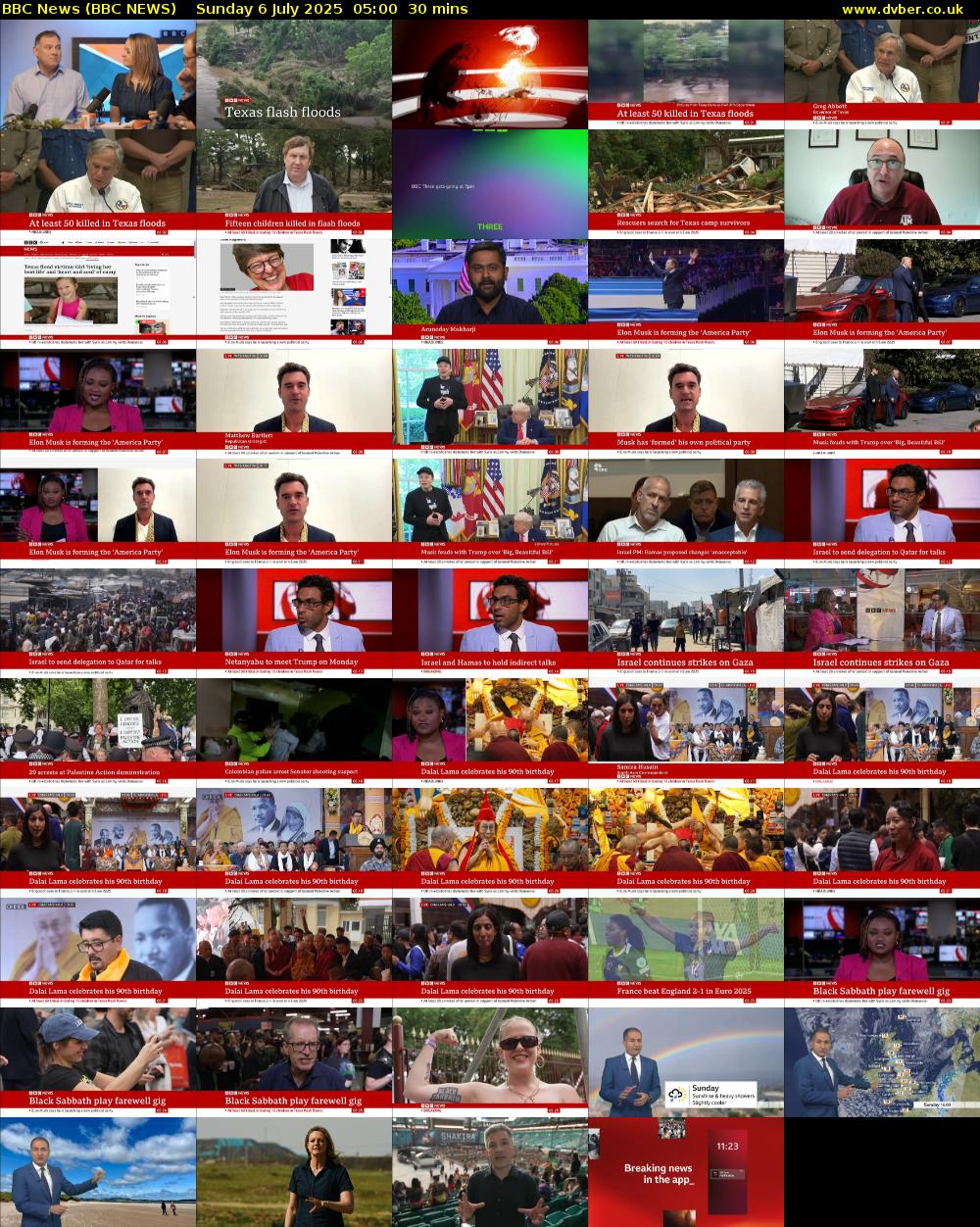 BBC News (BBC NEWS) Sunday 6 July 2025 05:00 - 05:30