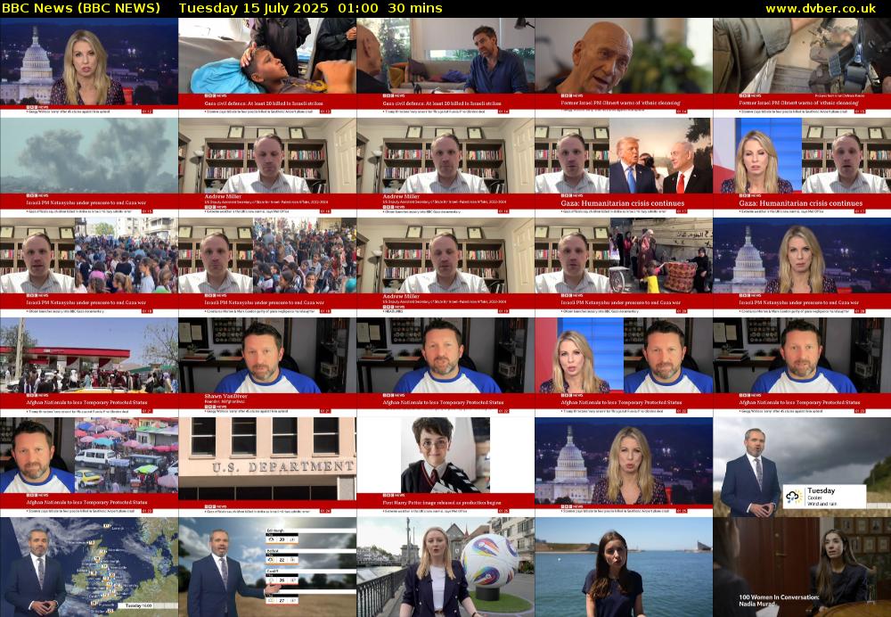 BBC News (BBC NEWS) Tuesday 15 July 2025 01:00 - 01:30