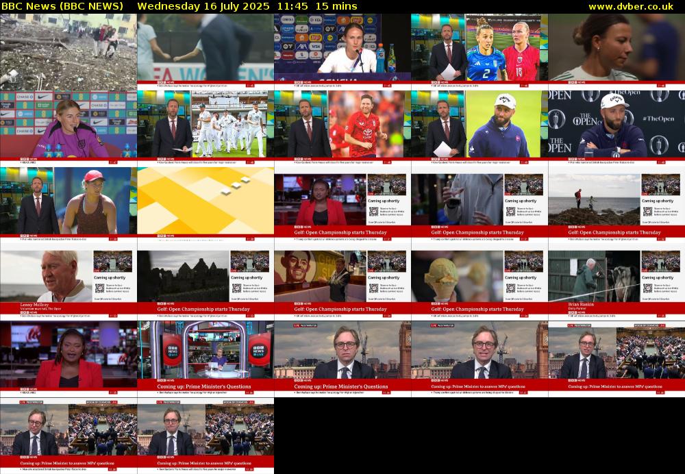BBC News (BBC NEWS) Wednesday 16 July 2025 11:45 - 12:00